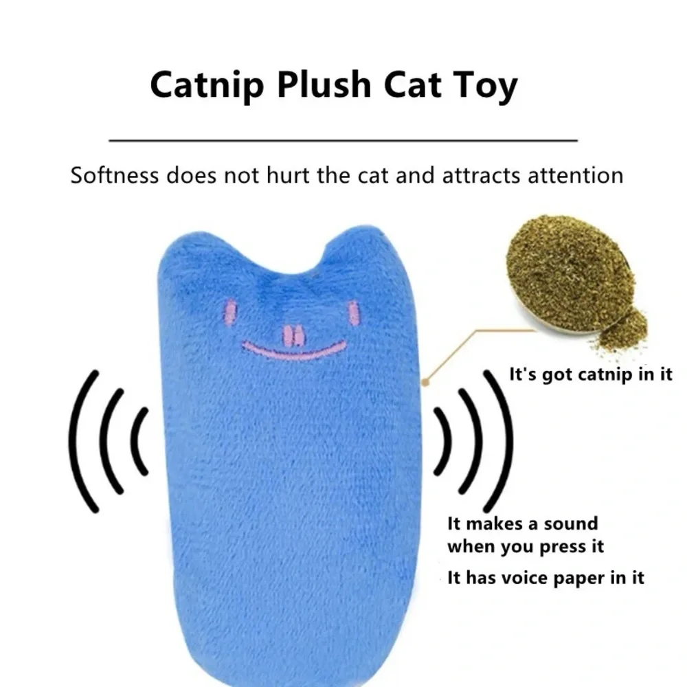 7PCS Cat Toy Set 5 Plush Catnip Pillows + 2 Interactive Wand Toys Cats Kitten